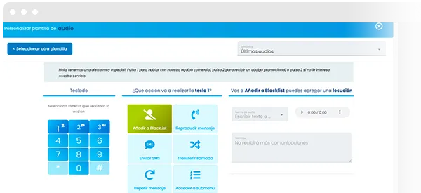 Plantillas de voz interactiva